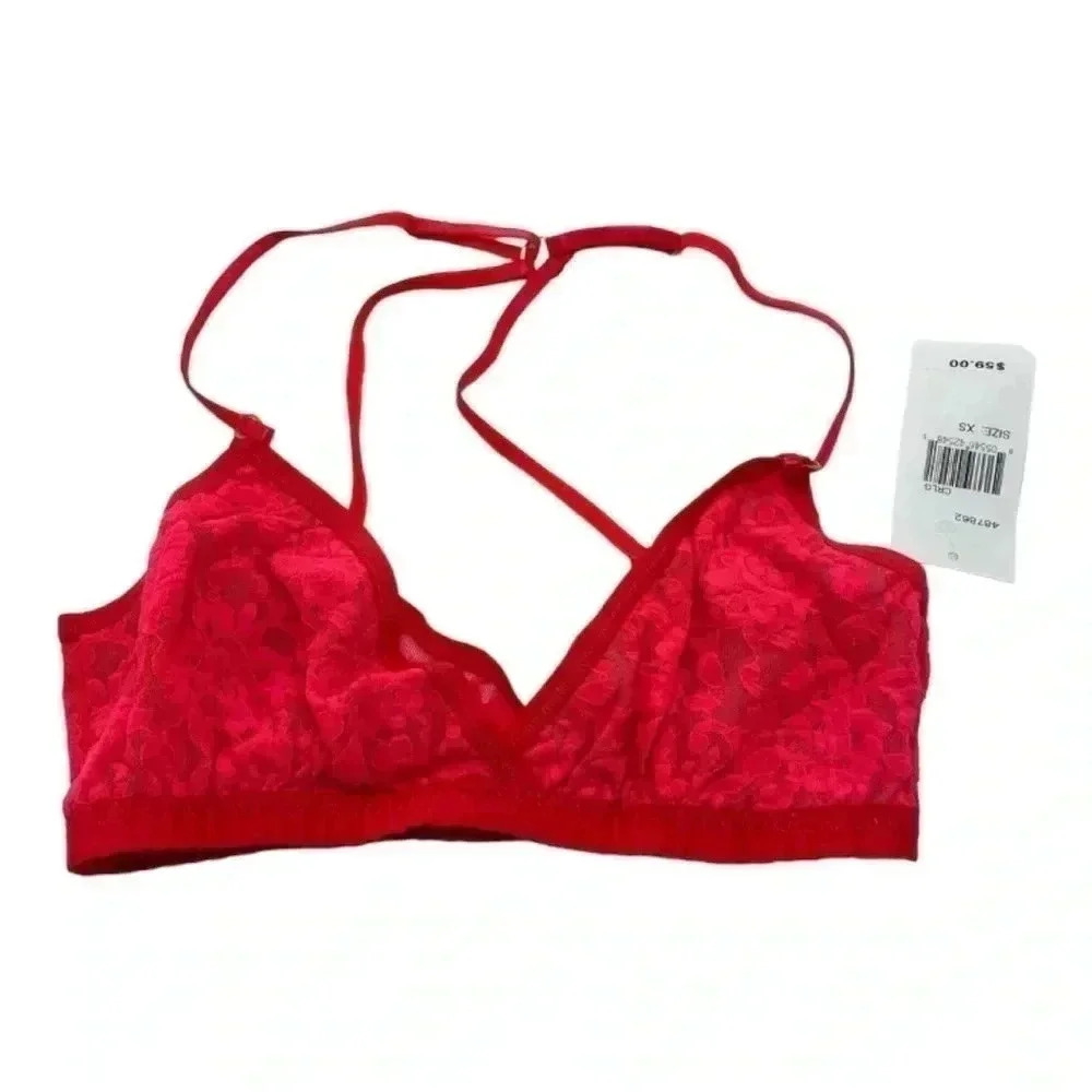 Hanky Panky red signature lace bralette coral gables lace valentine